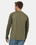 Tentree Men's TreeBlend Baker Henley Longsleeve - Deep Lichen Green Heather Olive Night Green Heather
