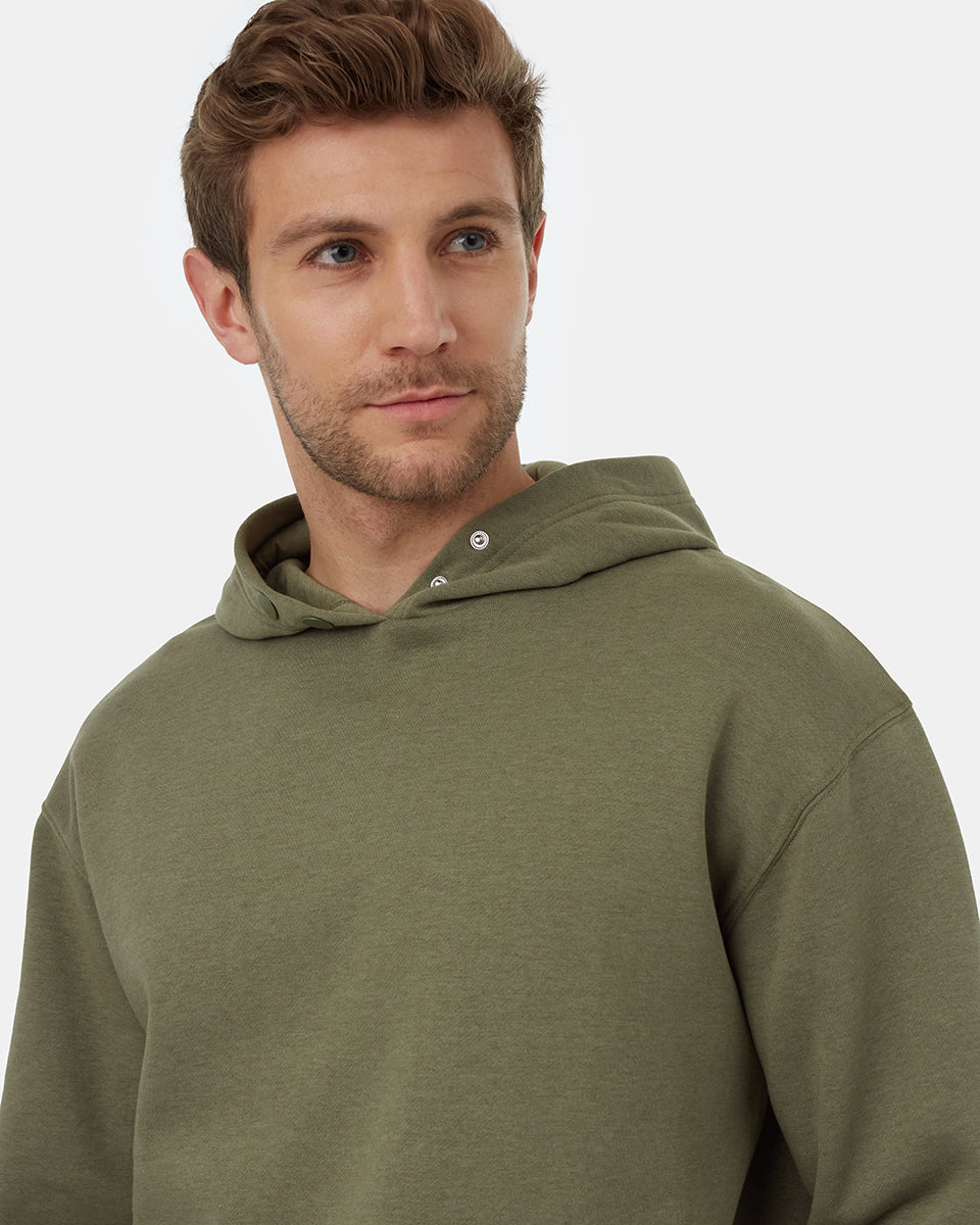 Tentree Men's SeaFleece Snap Hoodie - Deep Lichen Green