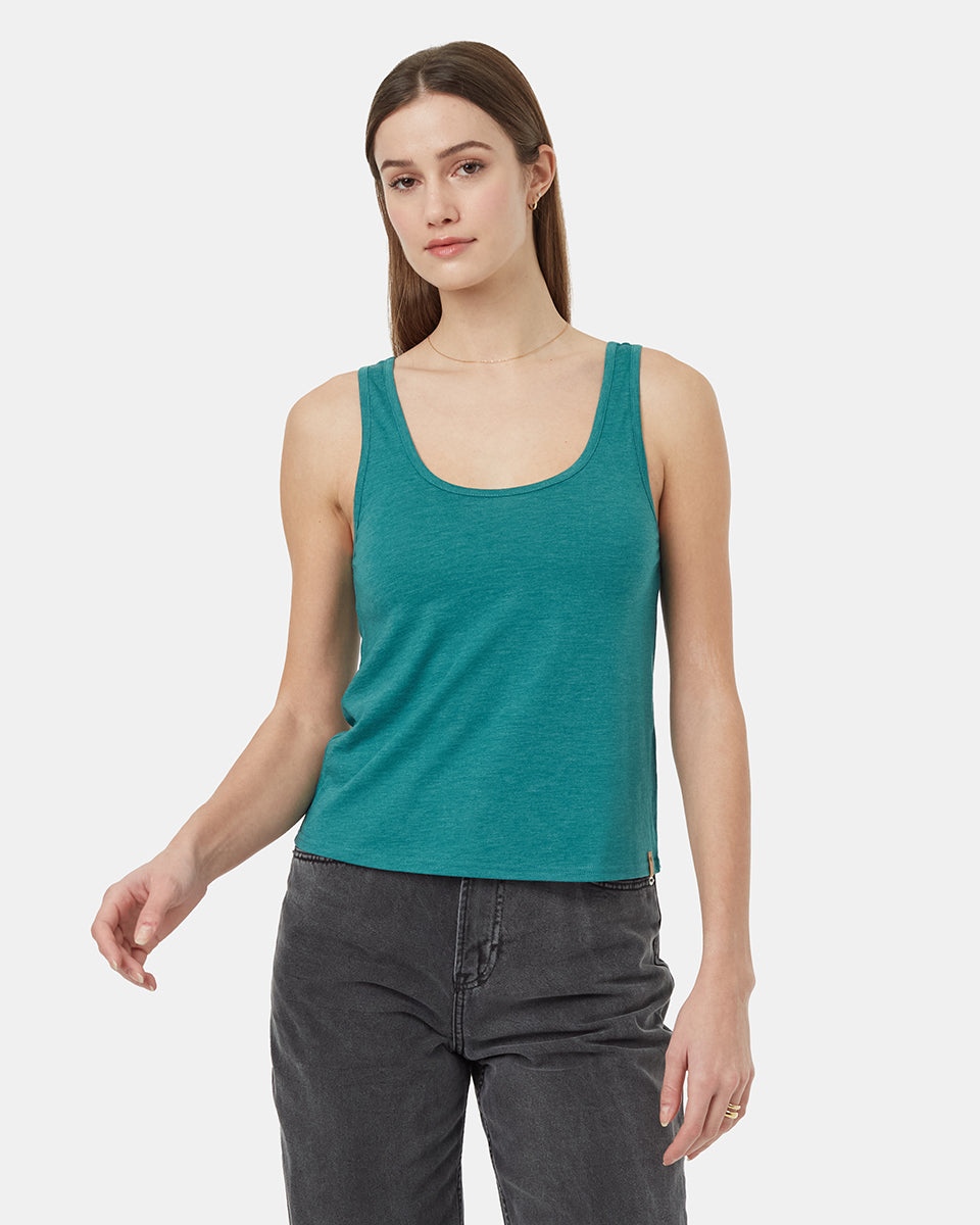Tentree Women's TreeBlend Double Scoop Tank - North Sea Heather