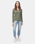 Tentree Women's TreeBlend V-Neck Longsleeve T-Shirt - Agave Green