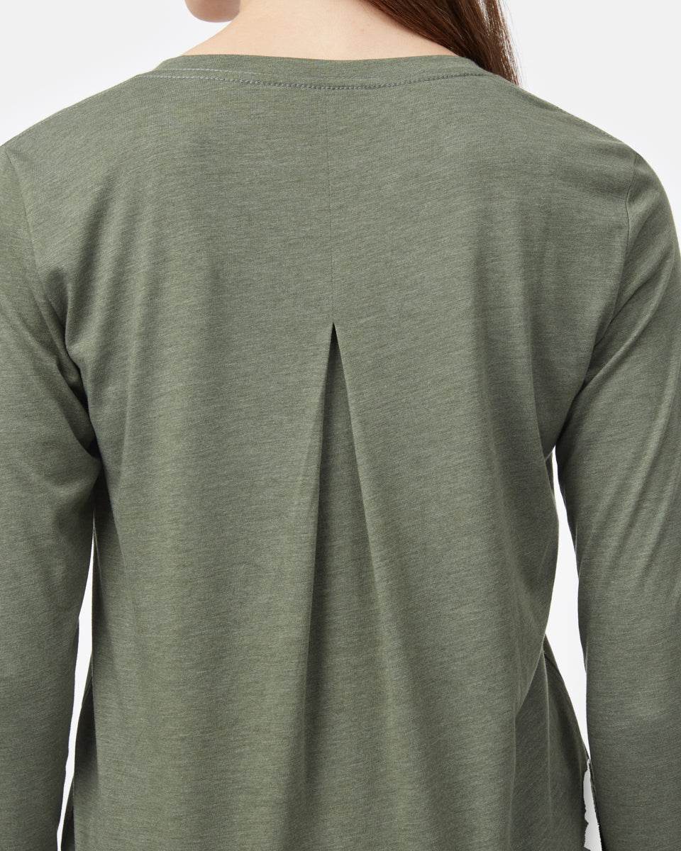 Tentree Women's TreeBlend V-Neck Longsleeve T-Shirt - Agave Green
