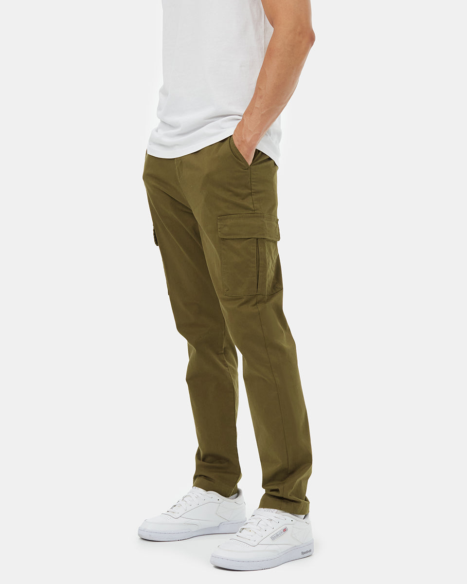 Tentree Men's Twill Cargo Chino Pant - Uniform Green