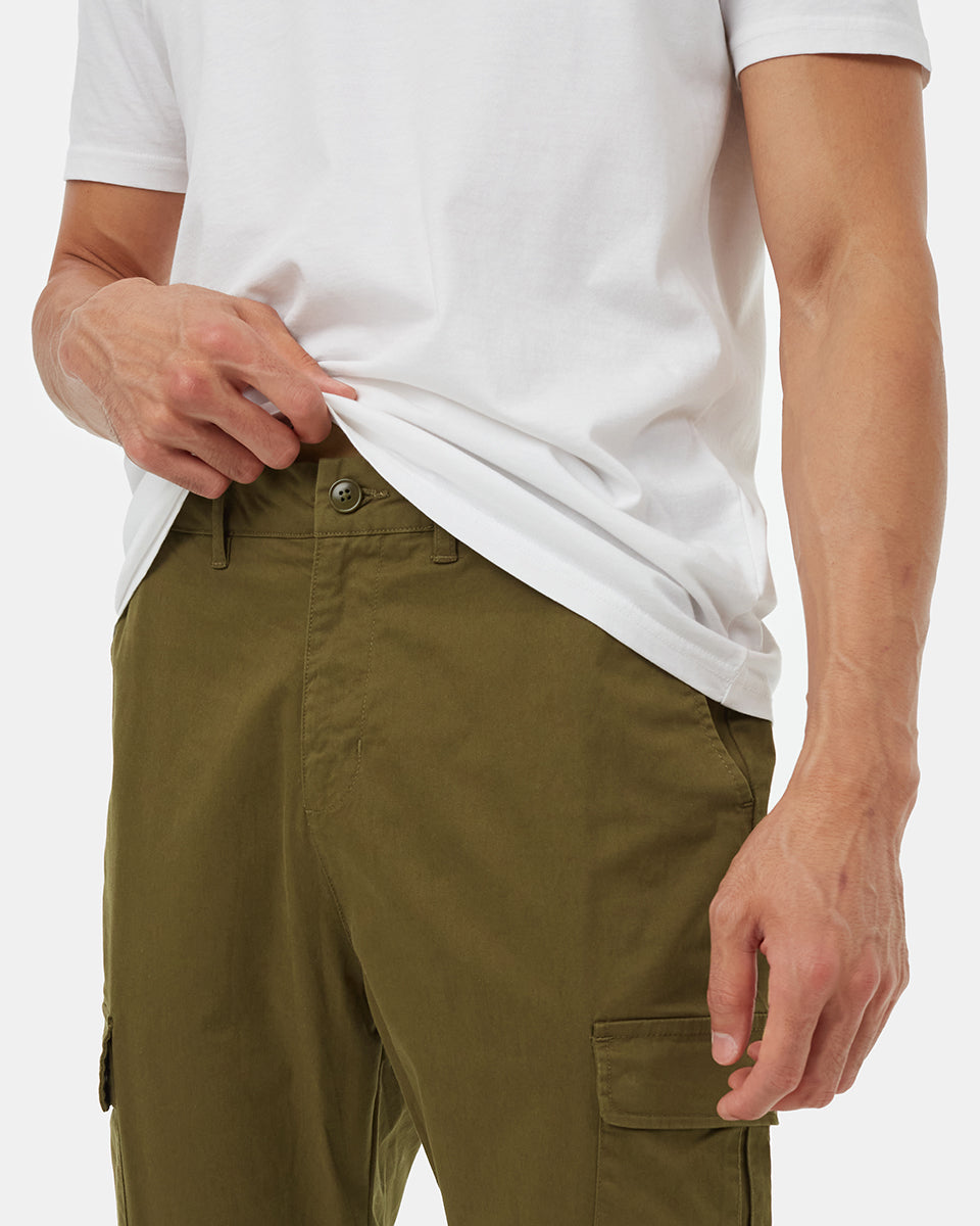 Tentree Men's Twill Cargo Chino Pant - Uniform Green