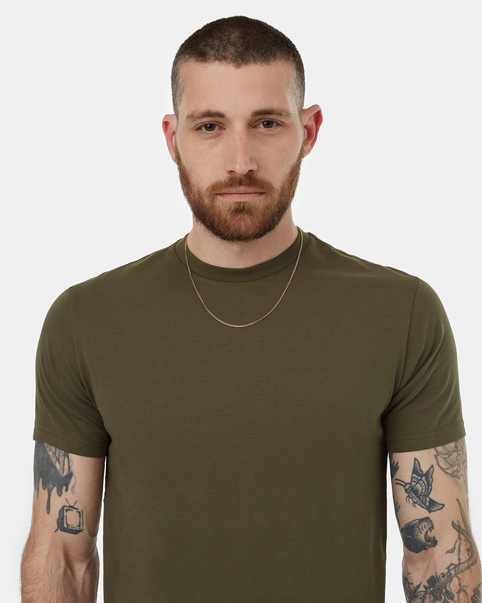 Tentree Men's SeaBlend Classic T-Shirt - Olive Night Green