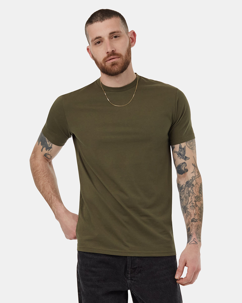 Tentree Men's SeaBlend Classic T-Shirt - Olive Night Green