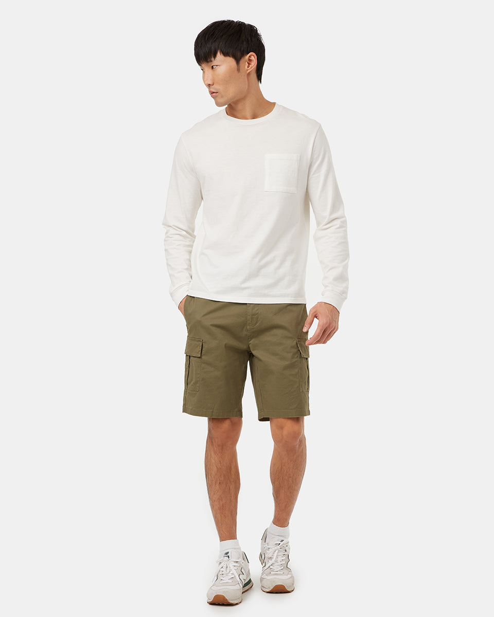 Tentree Men's Twill Cargo Short - Olive Night Green
