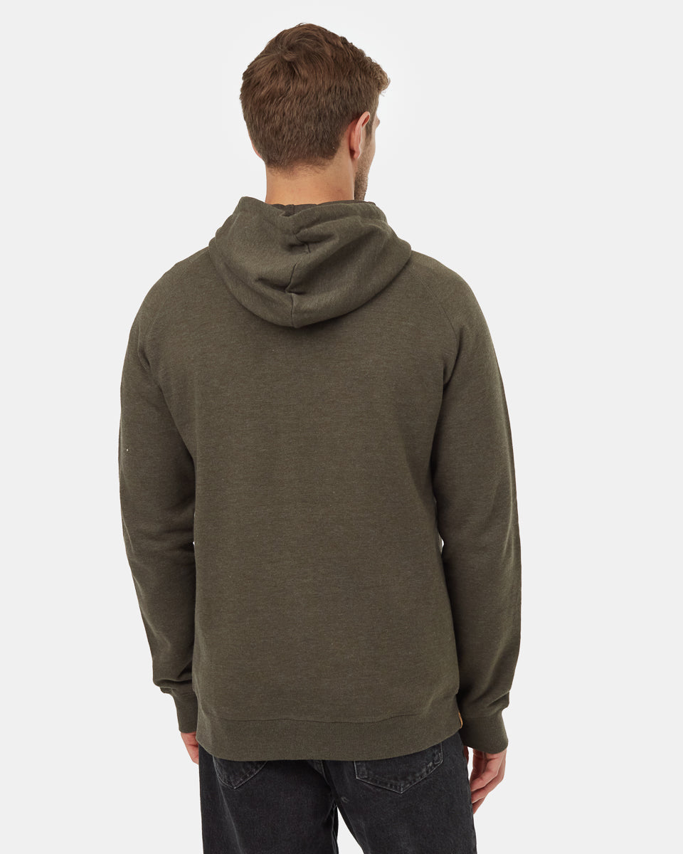 Tentree Men's Oberon Zip Hoodie - Black Olive Green Heather
