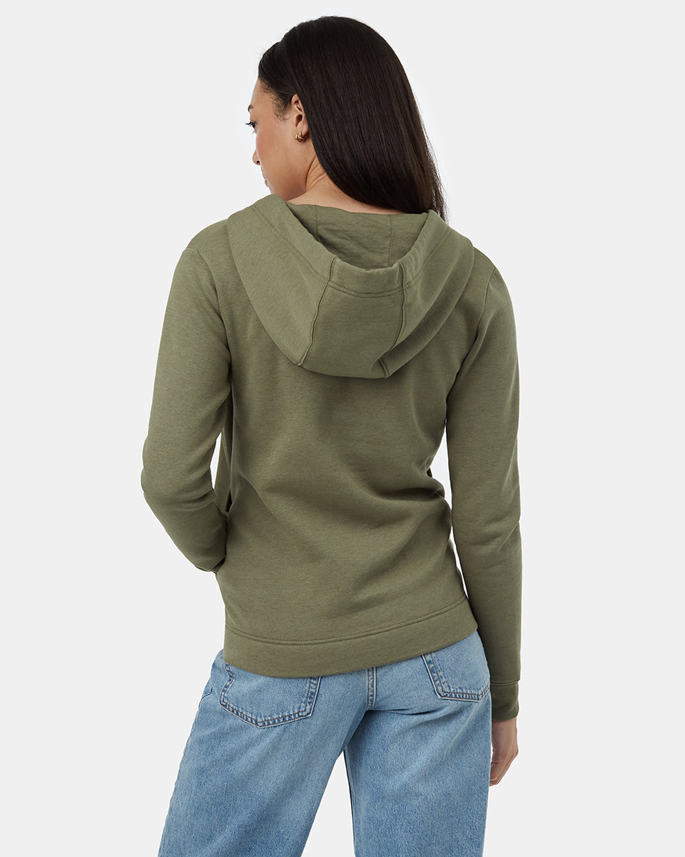 Tentree Women's SeaFleece Placket Hoodie - Deep Lichen Green