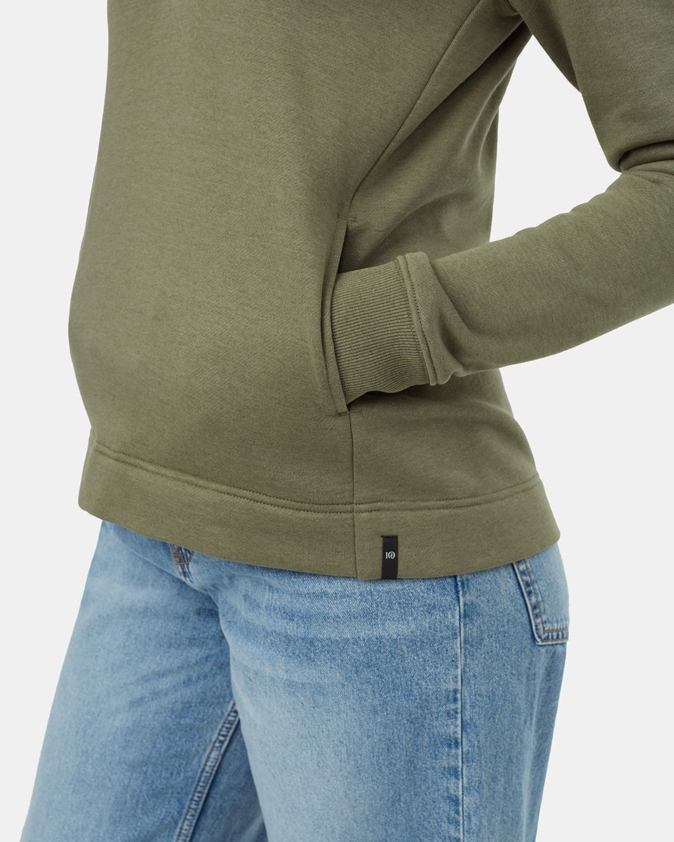 Tentree Women's SeaFleece Placket Hoodie - Deep Lichen Green