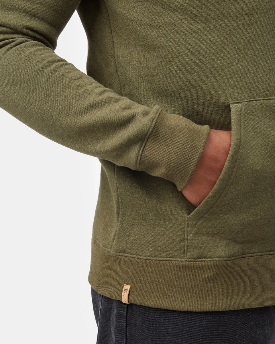 Tentree Embroidered Ten Hoodie - Olive Night Green Heather