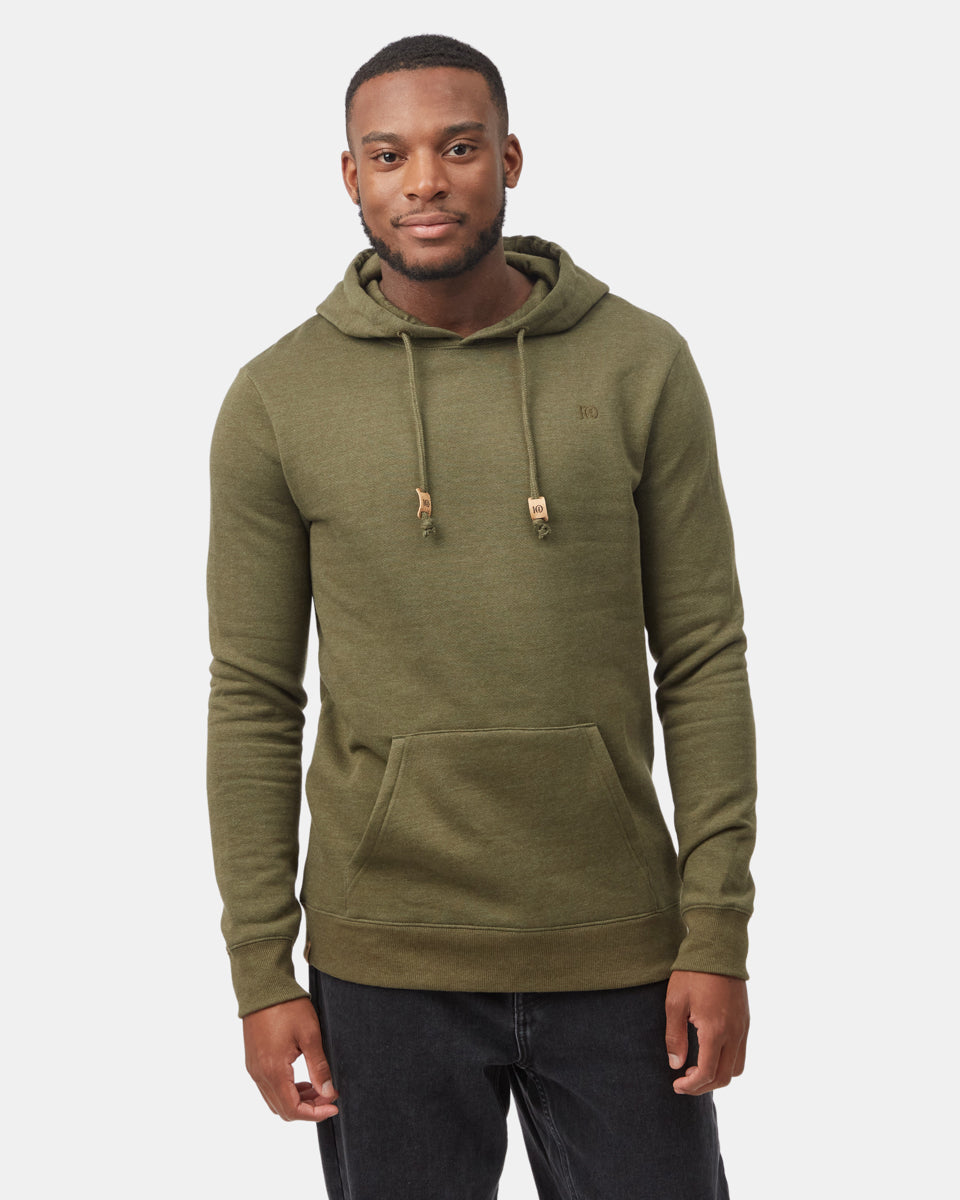Tentree Embroidered Ten Hoodie - Olive Night Green Heather