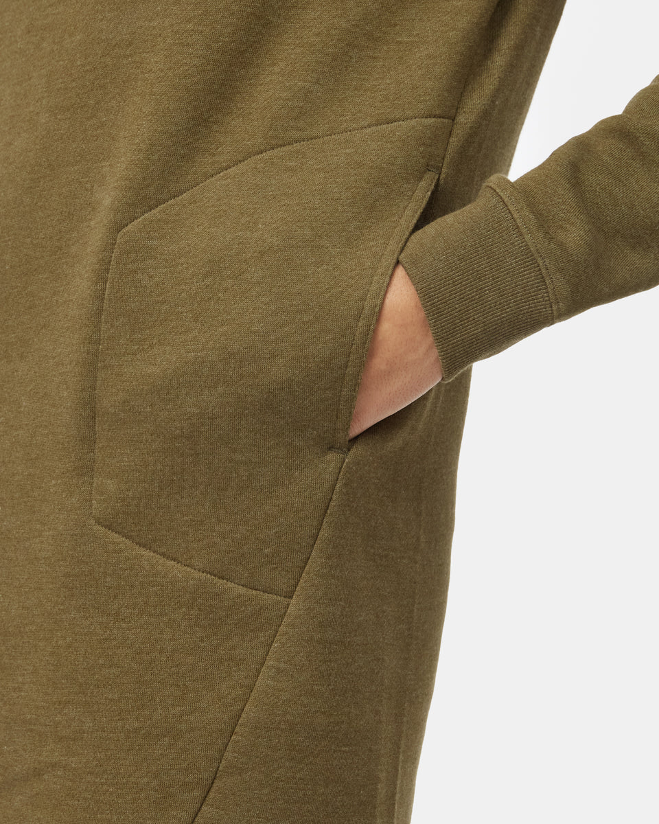 Tentree Women's Fleece Crew Dress - Uniform Green Heather
