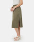 Tentree Women's Tencel Midi Skirt - Olive Night Green