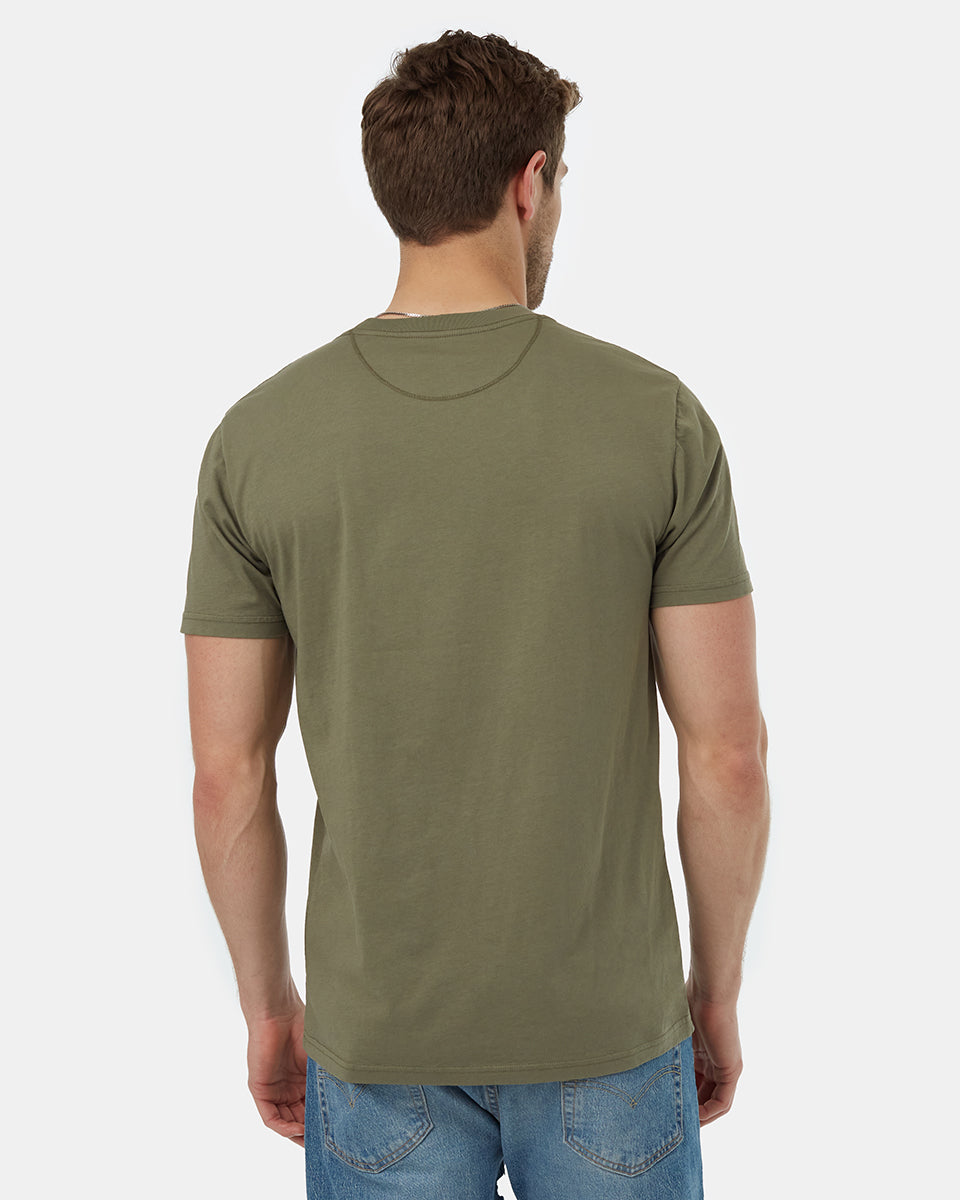 Tentree Men's Peak T-Shirt - Deep Lichen Green Meteorite Black