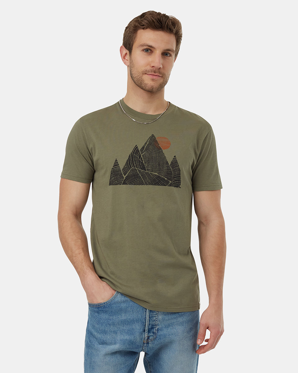 Tentree Men's Peak T-Shirt - Deep Lichen Green Meteorite Black