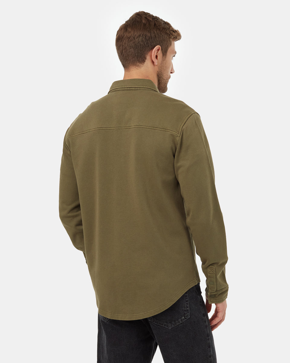 Tentree Men's French Terry Colville Shacket - Olive Night Green