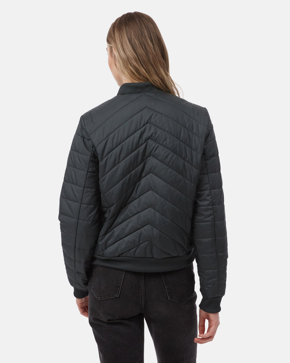 Tentree Women's Cloud Shell Bomber Jacket - Forest River Green
