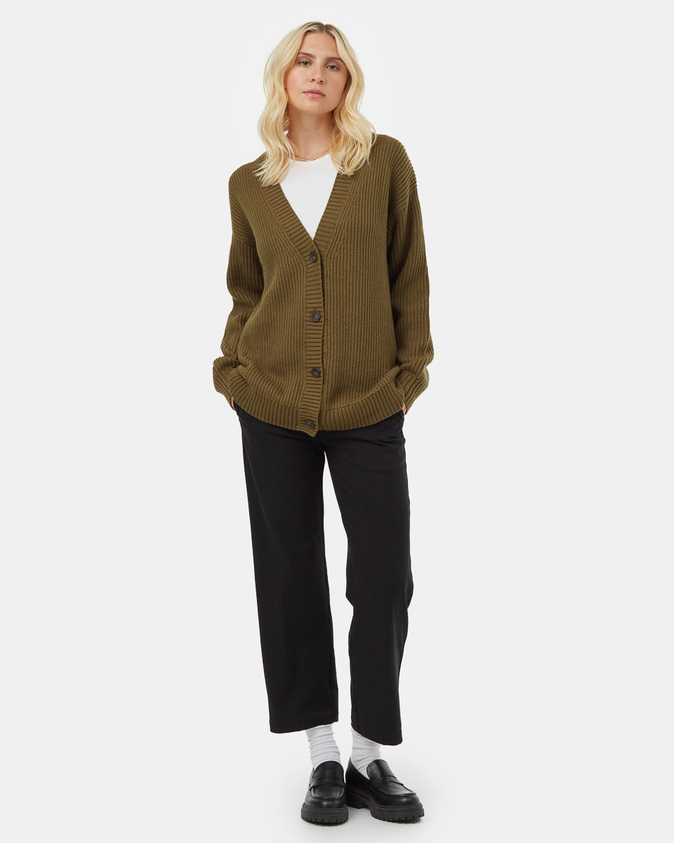 Tentree Women's Oversized Button Cardigan - Uniform Green