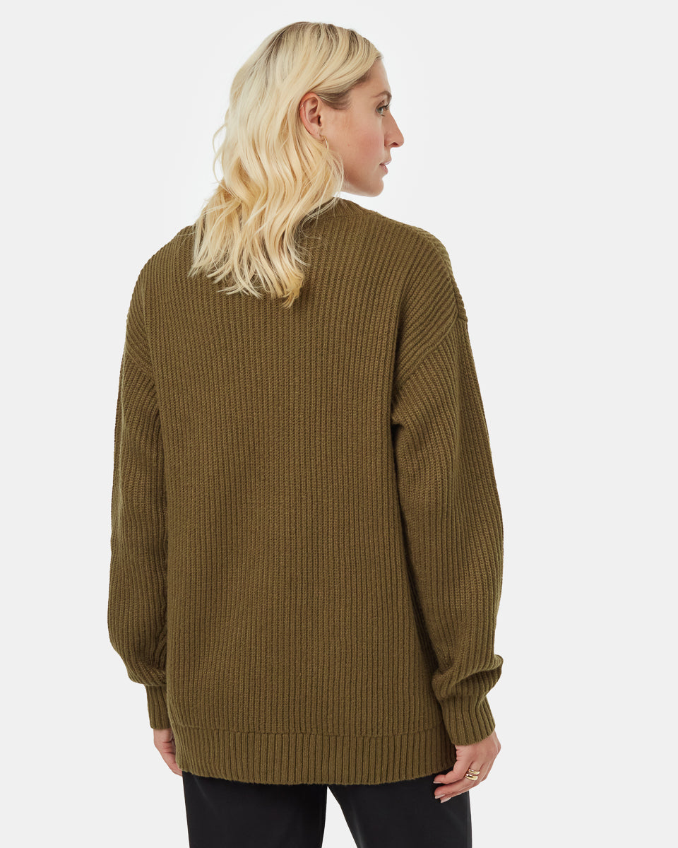 Tentree Women's Oversized Button Cardigan - Uniform Green