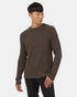 Tentree Men's Highline Cotton Wide Rib Crew - Black Olive Green
