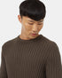 Tentree Men's Highline Cotton Wide Rib Crew - Black Olive Green