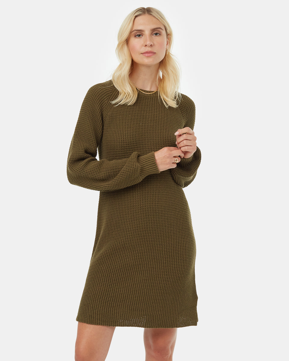 Tentree Women's Highline Crew Neck Dress - Uniform Green