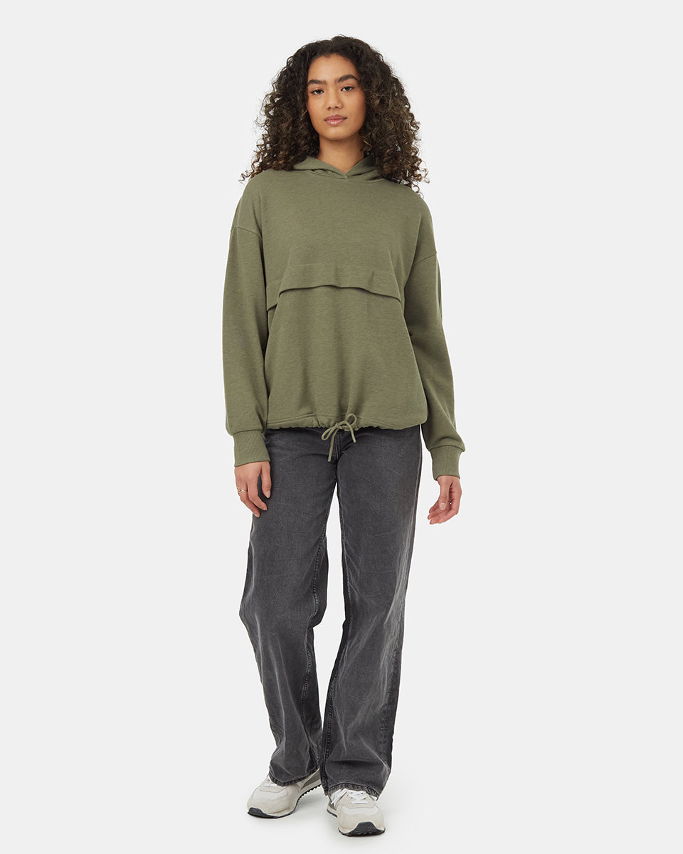 Tentree Women's TreeTerry Seamed Hoodie - Deep Lichen Green