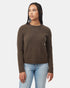 Tentree Women's Highline Fuzzy Crew Sweater - Black Olive Green