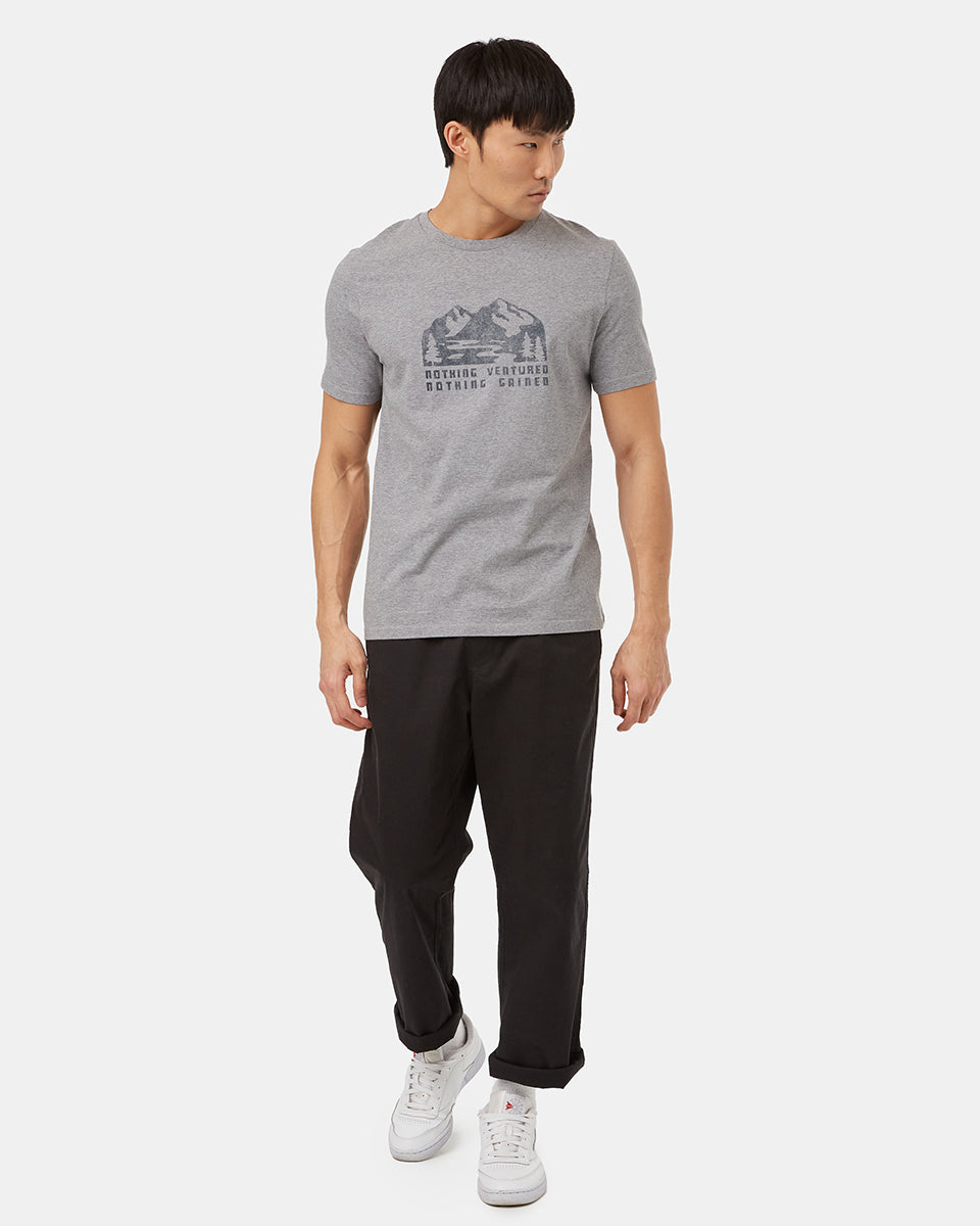 Tentree Men's Nothing Ventured T-Shirt - Grey Heather Dress Blue