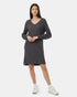 Tentree Women's Highline V-Neck Sweater Dress - Dark Grey Heather