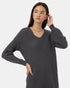 Tentree Women's Highline V-Neck Sweater Dress - Dark Grey Heather