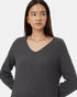 Tentree Women's Highline V-Neck Sweater Dress - Dark Grey Heather