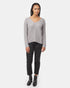 Tentree Women's Highline V-Neck Sweater - Zinc