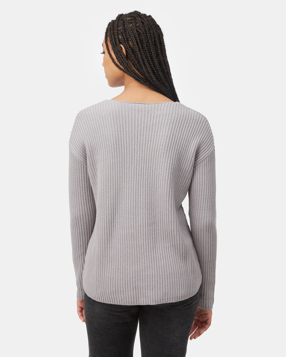 Tentree Women's Highline V-Neck Sweater - Zinc