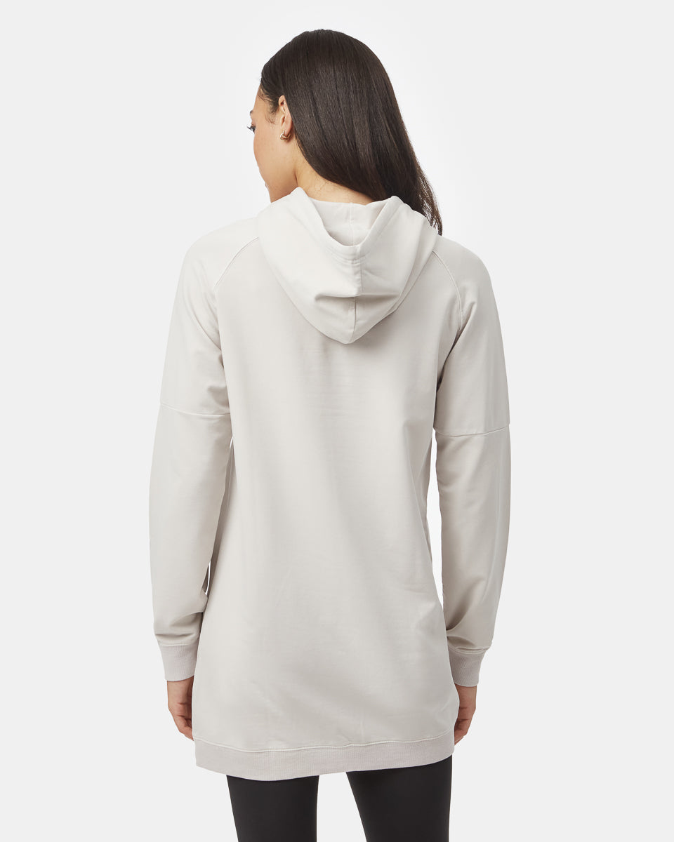 Tentree Women's Oversized French Terry Hoodie Dress - Silver Grey Cloud