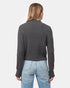 Tentree Women's Highline Rib Cropped Mock Neck - Dark Grey Heather