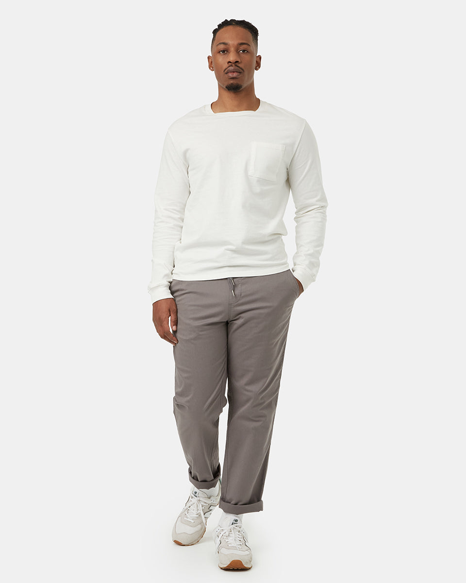 Tentree Men's Stretch Twill Straight Pull On Pant - Granite Grey