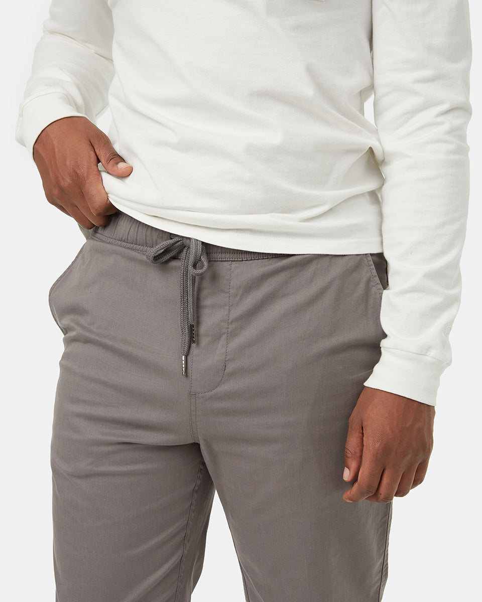 Tentree Men's Stretch Twill Straight Pull On Pant - Granite Grey