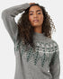 Tentree Women's Highline Wool Intarsia Sweater - Grey Heather Hunter Green