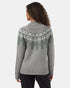 Tentree Women's Highline Wool Intarsia Sweater - Grey Heather Hunter Green