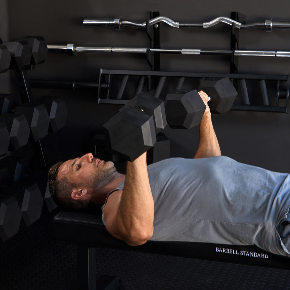 Barbell Standard Rubber Hex Dumbbells - view 30