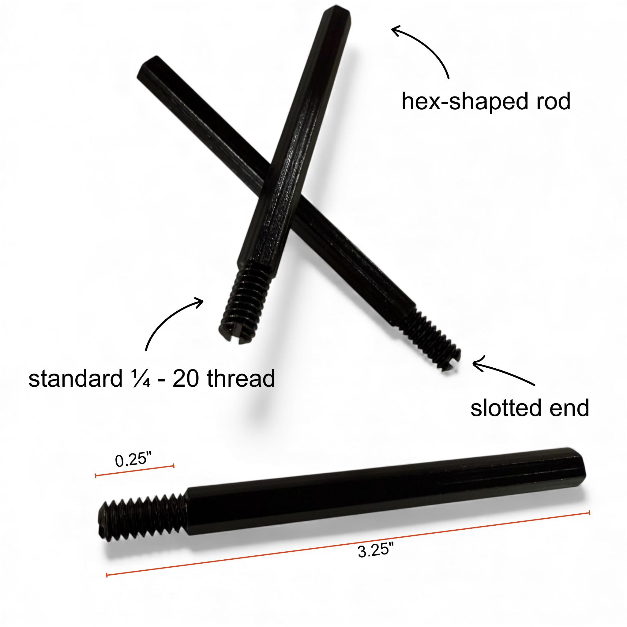 Outdoor Element Hex Fire-Steel Replacement 3pk Ferro Rods for Scout, Flicker & Slicer Feather Knives