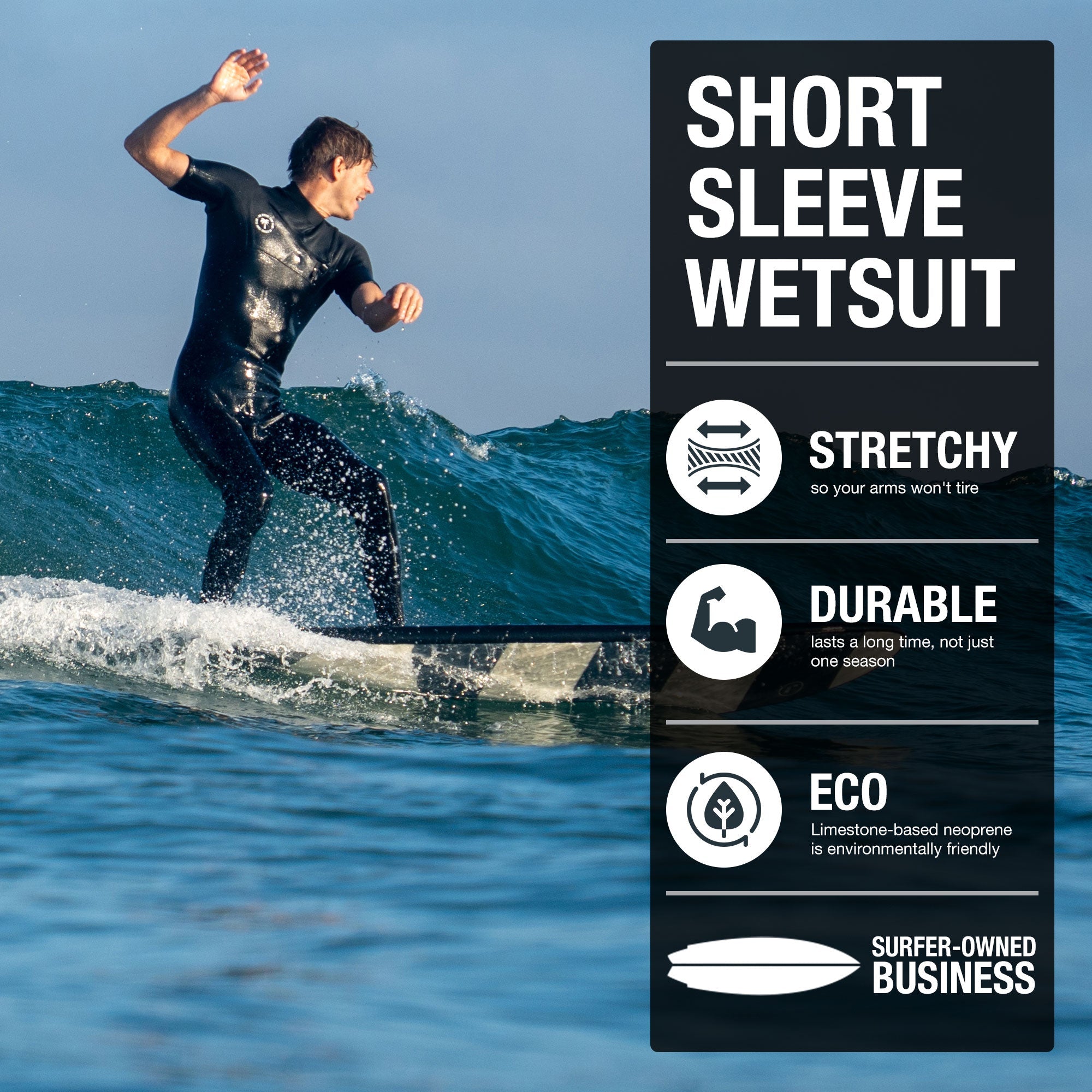 Men's Short Sleeve Long Leg Wetsuit by Ho Stevie!