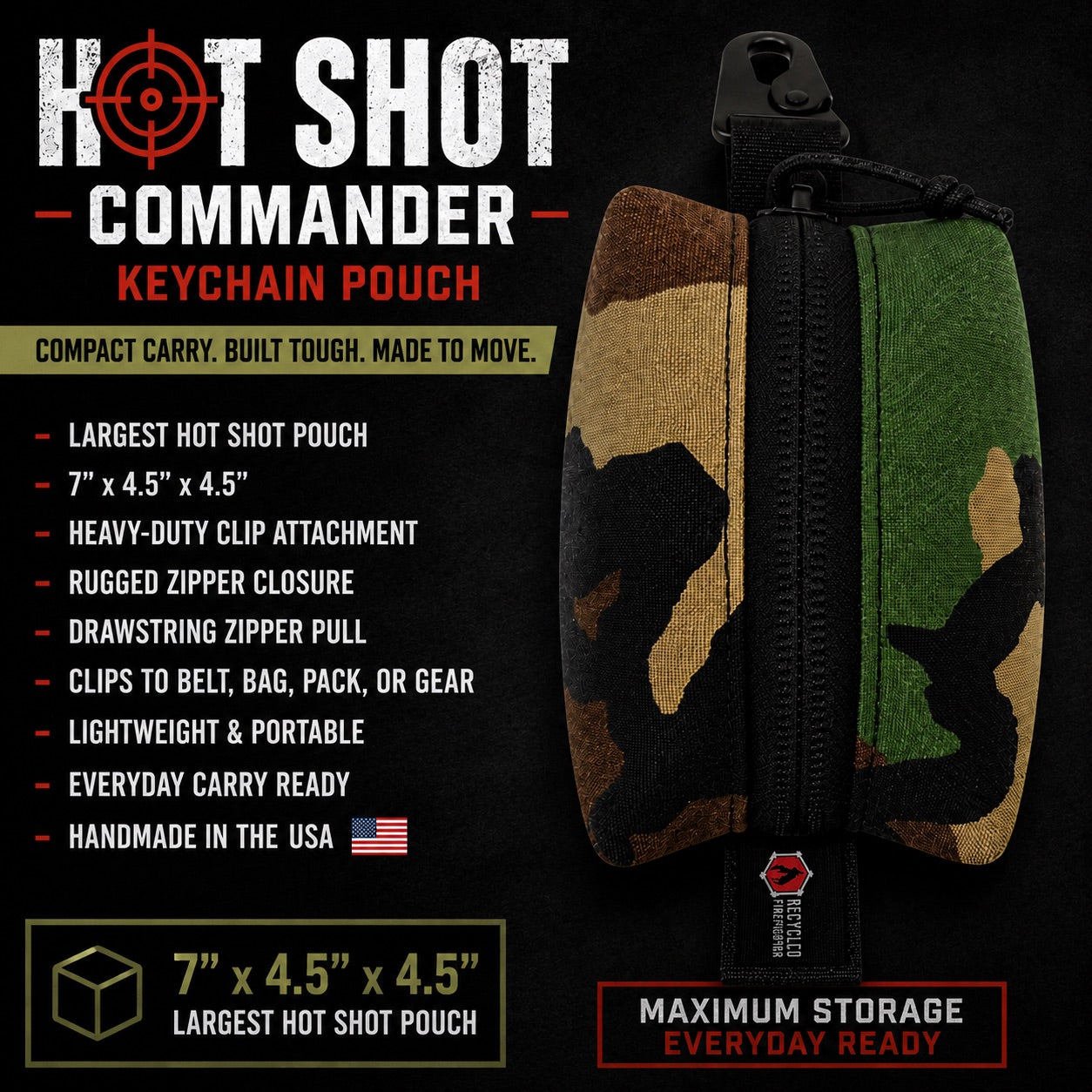 Recycled Firefighter Hot Shot - Commander - Keychain Pouch — product view 2