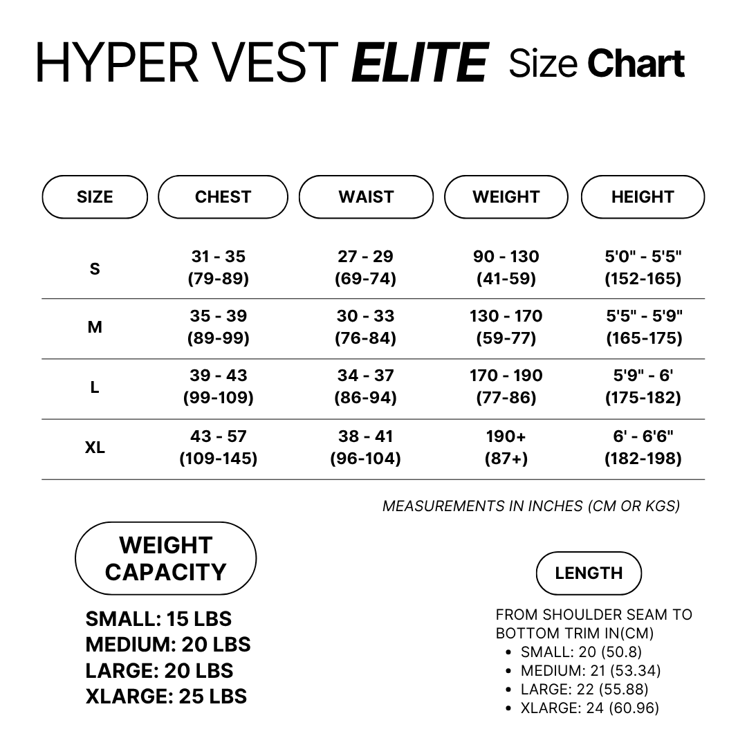 Hyperwear Hyper Vest ELITE Adjustable Weighted Vest