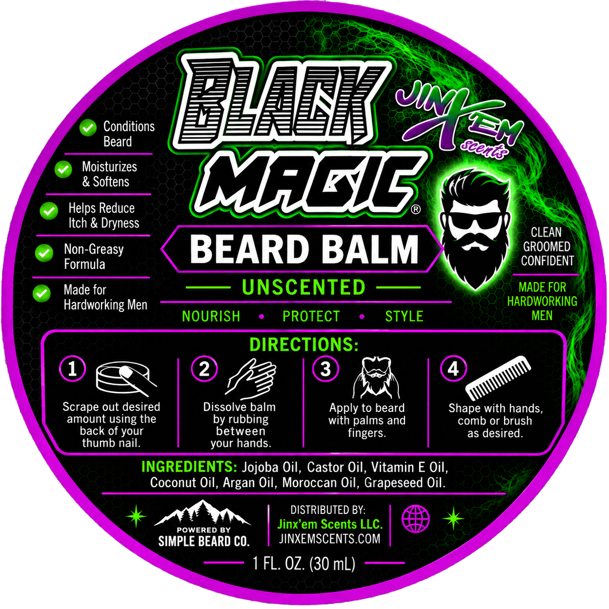 Jinx’em Black Magic Unscented Beard Balm – 1 oz – view 3
