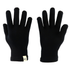 Pair of black lightweight merino glove liners displayed palm-forward on white