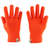Pair of blaze orange lightweight merino glove liners on white