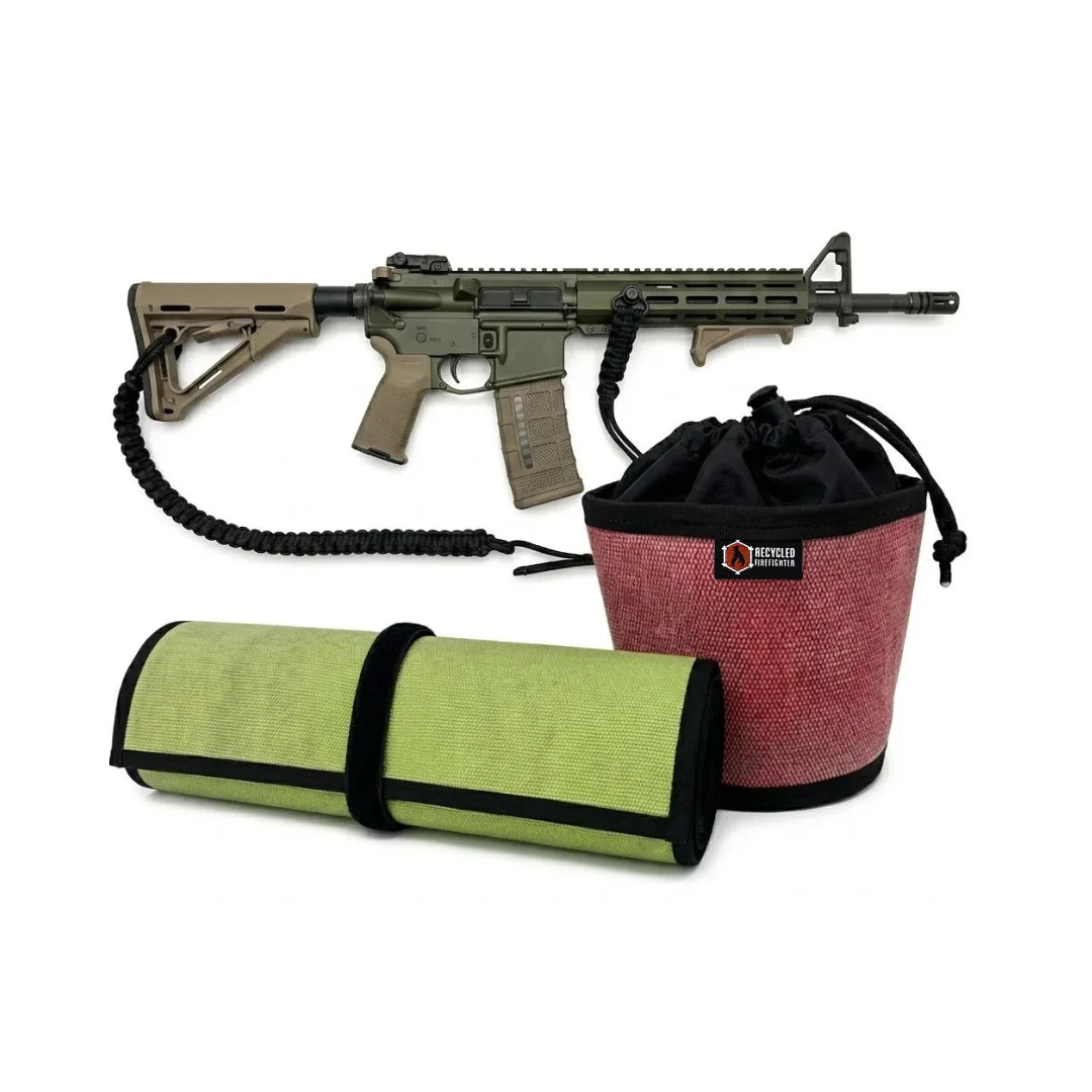 Recycled Firefighter Long Rifle Mat - Firehose Edition — product view 11