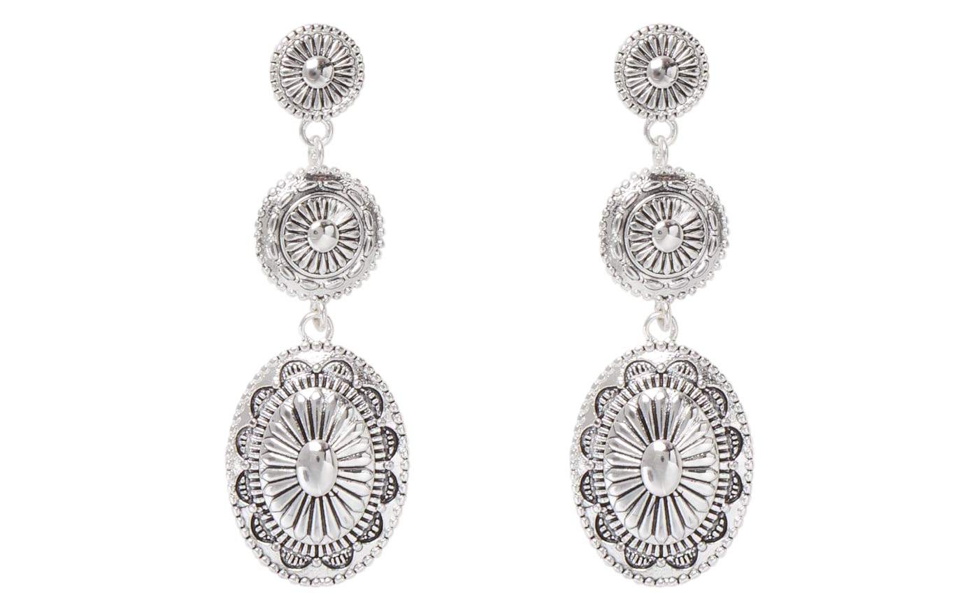 Amanda Blu Silver Triple Conch Drop Earrings — Silver